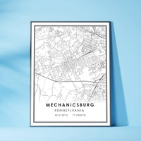 
              Mechanicsburg, Pennsylvania Modern Map Print 
            