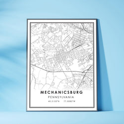 Mechanicsburg, Pennsylvania Modern Map Print 