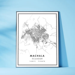 Machala, Ecuador Modern Style Map Print