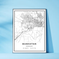 
              Manhattan, Kansas Modern Map Print    
            