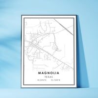 Magnolia, Texas Modern Map Print 
