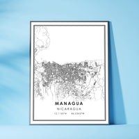 
              Managua, Nicaragua Modern Style Map Print 
            