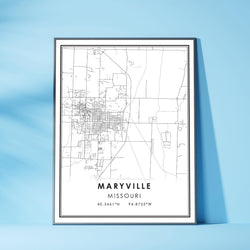Maryville, Missouri Modern Map Print 
