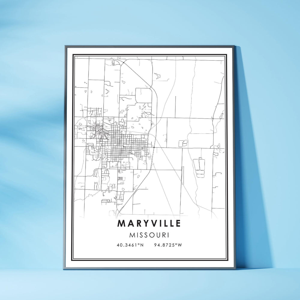 Maryville, Missouri Modern Map Print 