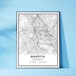 Marietta, Georgia Modern Map Print 