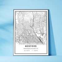 
              Medford, Massachusetts Modern Map Print
            