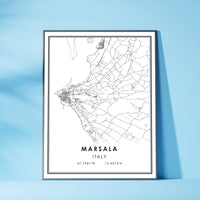 
              Marsala, Italy Modern Style Map Print 
            