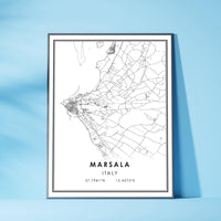 Marsala, Italy Modern Style Map Print 