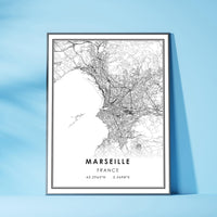Marseille, France Modern Style Map Print