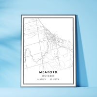 Meaford, Ontario Modern Style Map Print 
