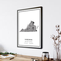 
              Virginia, United States Modern Style Map Print
            