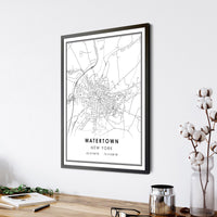 
              Watertown, New York Modern Map Print 
            