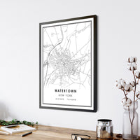 Watertown, New York Modern Map Print 