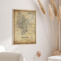 
              Boulder, Colorado Vintage Style Map Print 
            