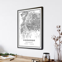Albuquerque, New Mexico Modern Map Print 