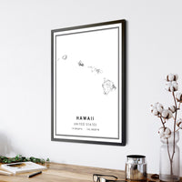 
              Hawaii, United Sates Modern Style Map Print 
            