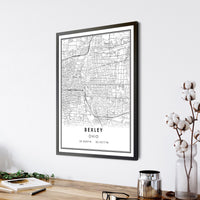 
              Bexley, Ohio Modern Map Print 
            