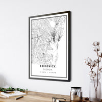 
              Brunswick, Georgia Modern Map Print 
            