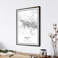 
              Cusco, Peru Modern Style Map Print 
            