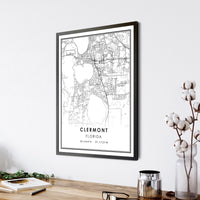 
              Clermont, Florida Modern Map Print 
            