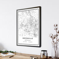 
              Bentonville,  Arkansas Modern Map Print 
            