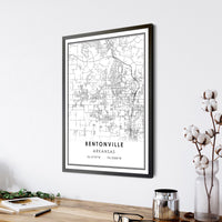 Bentonville,  Arkansas Modern Map Print 