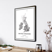 
              United Kingdom, Europe Modern Style Map Print 
            