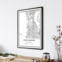 Palm Harbor, Florida Modern Map Print 