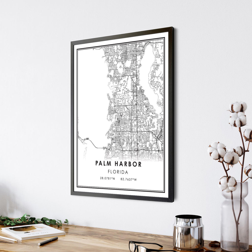Palm Harbor, Florida Modern Map Print 