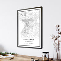 
              Bellingham, Washington Modern Map Print 
            