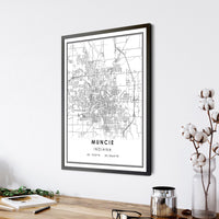 
              Muncie, Indiana Modern Map Print 
            