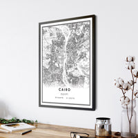 
              Cairo, Egypt Modern Style Map Print 
            