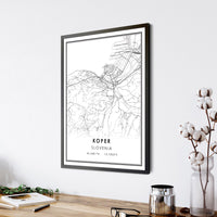 
              Koper, Slovenia Modern Style Map Print 
            