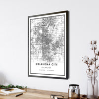 Oklahoma City, Oklahoma Modern Map Print 