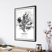 
              Karachi, Pakistan Modern Style Map Print
            