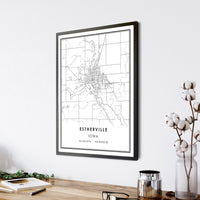 Estherville, Iowa Modern Map Print 