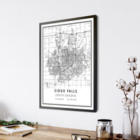 
              Sioux Falls, South Dakota Modern Map Print 
            