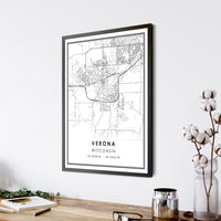 
              Verona, Wisconsin Modern Map Print 
            