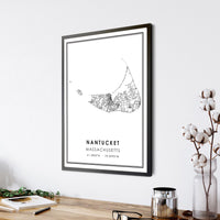 Nantucket, Massachusetts Modern Map Print 
