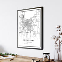 
              Fond du Lac, Wisconsin Modern Map Print
            