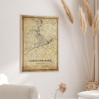 
              Christianburg, Virginia Vintage Style Map Print 
            