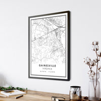 Gainesville, Virginia Modern Map Print 