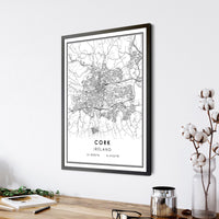 
              Cork, Ireland Modern Style Map Print 
            