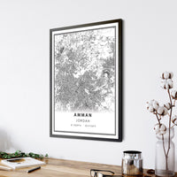 
              Amman, Jordan Modern Style Map Print 
            