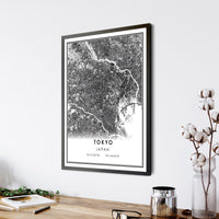 
              Tokyo, Japan Modern Style Map Print 
            