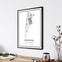 
              Argentina, South America Modern Style Map Print 
            