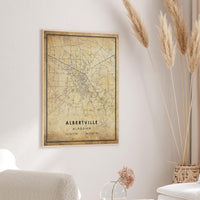 
              Albertville, Alabama Vintage Style Map Print 
            