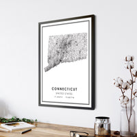 
              Connecticut, United States Modern Style Map Print 
            