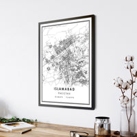 
              Islamabad, Pakistan Modern Style Map Print 
            
