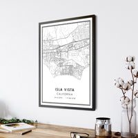 Isla Vista, California Modern Map Print 